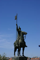 statue de Vimara Peres, le héros de Porto qui expulsa les maures en 818)