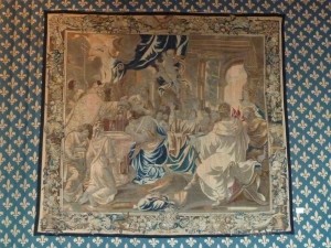 Le baptême de Clovis, ancienne tapisserie de la cathédrale actuellement au musée de Tau